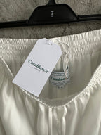 White Cotton Web Stripe Drawstring - Men's