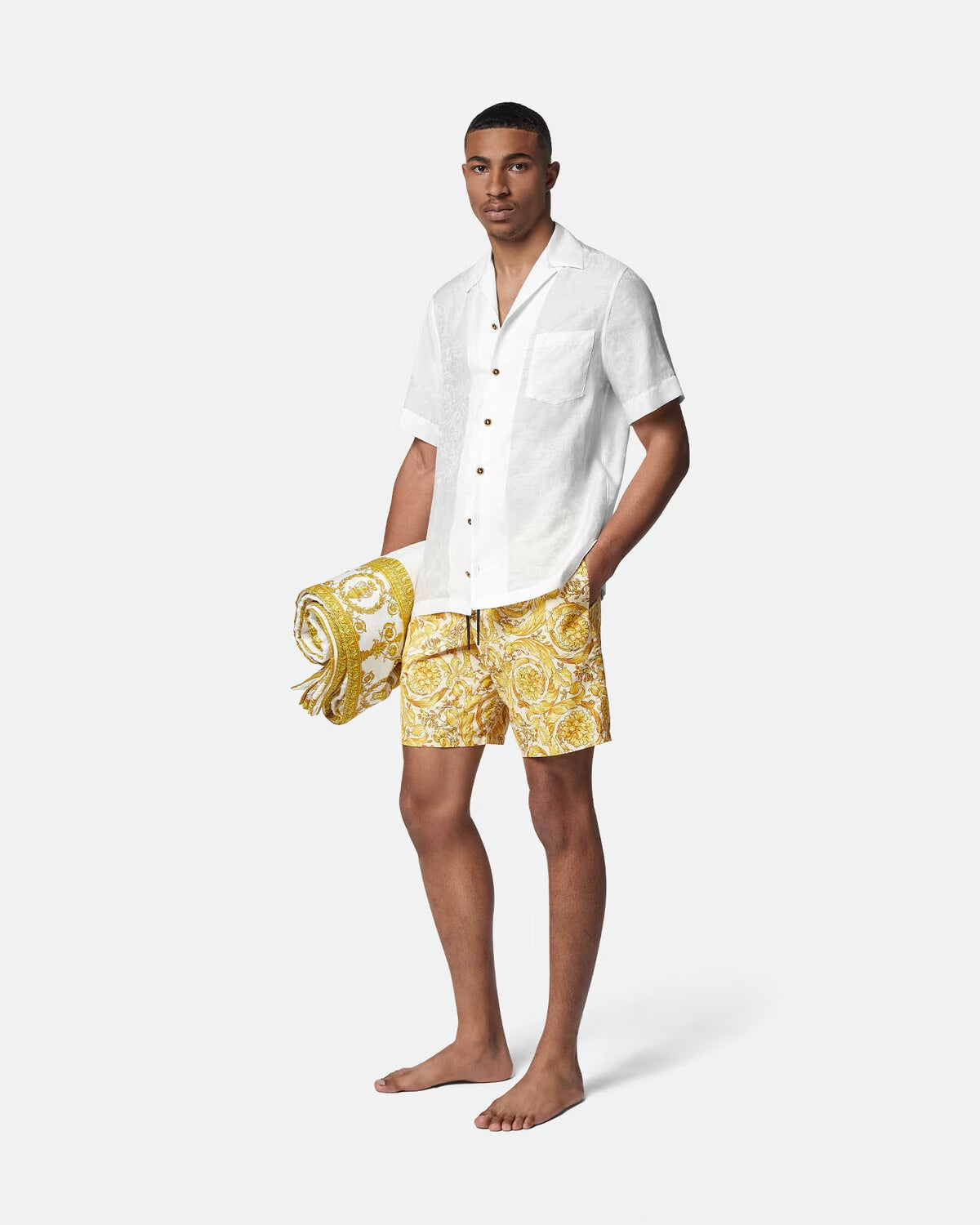 Barocco Swim Boardshorts – for hygiene purposes we advise to try on this item with personal underwear underneath – LUX VERSE Luxury Designer Fashion Outlet