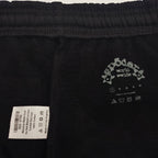 Black Cotton Graphic Joggers - Men's