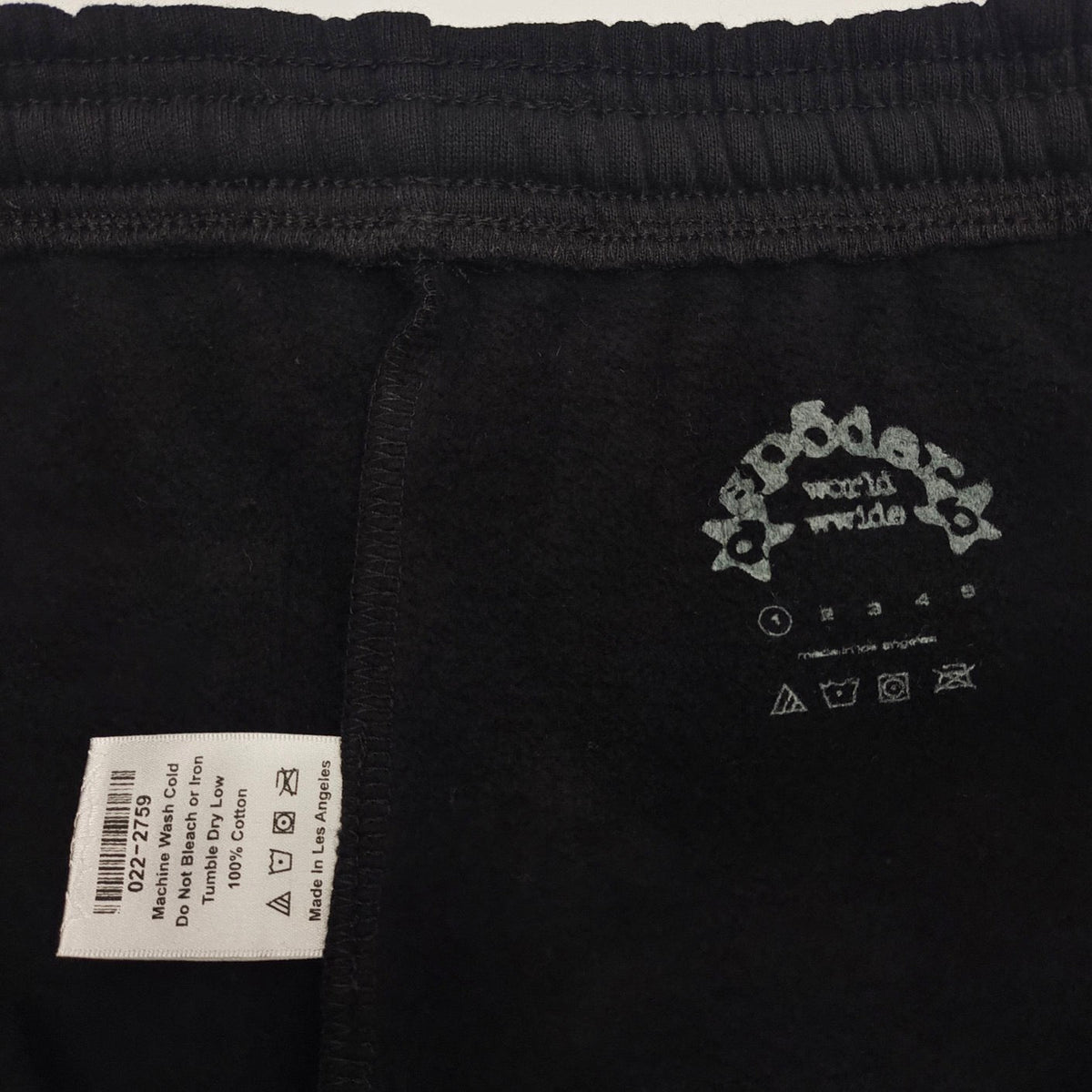 Black Cotton Graphic Joggers - Men's