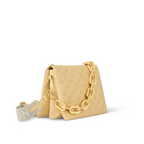 Coussin PM Lambskin Yellow – the Coussin has two inside compartments separated by an inside zipped pocket – LUX VERSE Luxury Designer Fashion Outlet