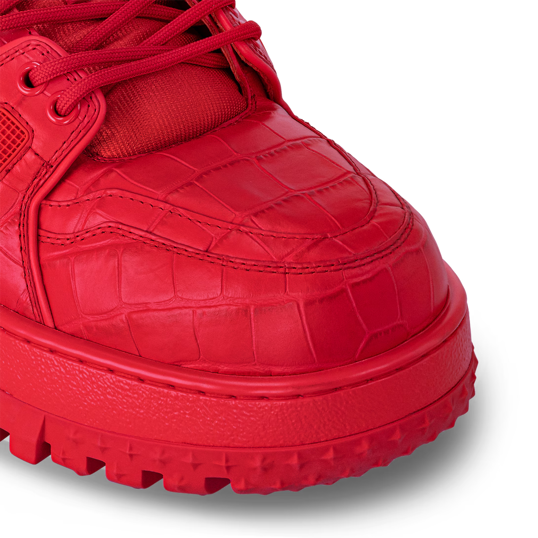 Trainer Leather Maxi Sneaker – this edition of the Trainer Maxi sneaker comes in alligator-printed calf leather – LUX VERSE Luxury Designer Fashion Outlet