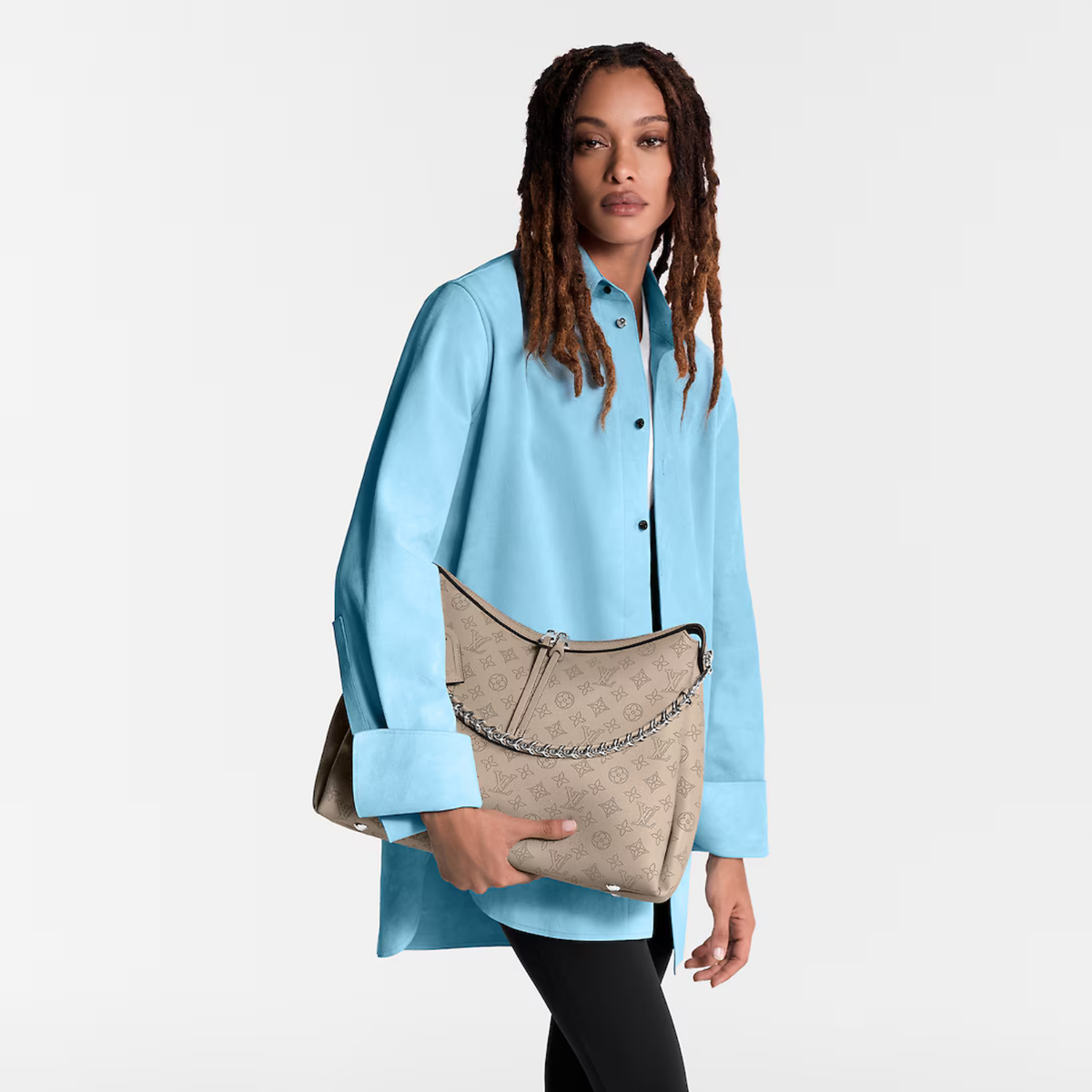 Hand It All MM – beautifully crafted from the Maison’s exclusive perforated calfskin, the Mahina Hand – LUX VERSE Luxury Designer Fashion Outlet