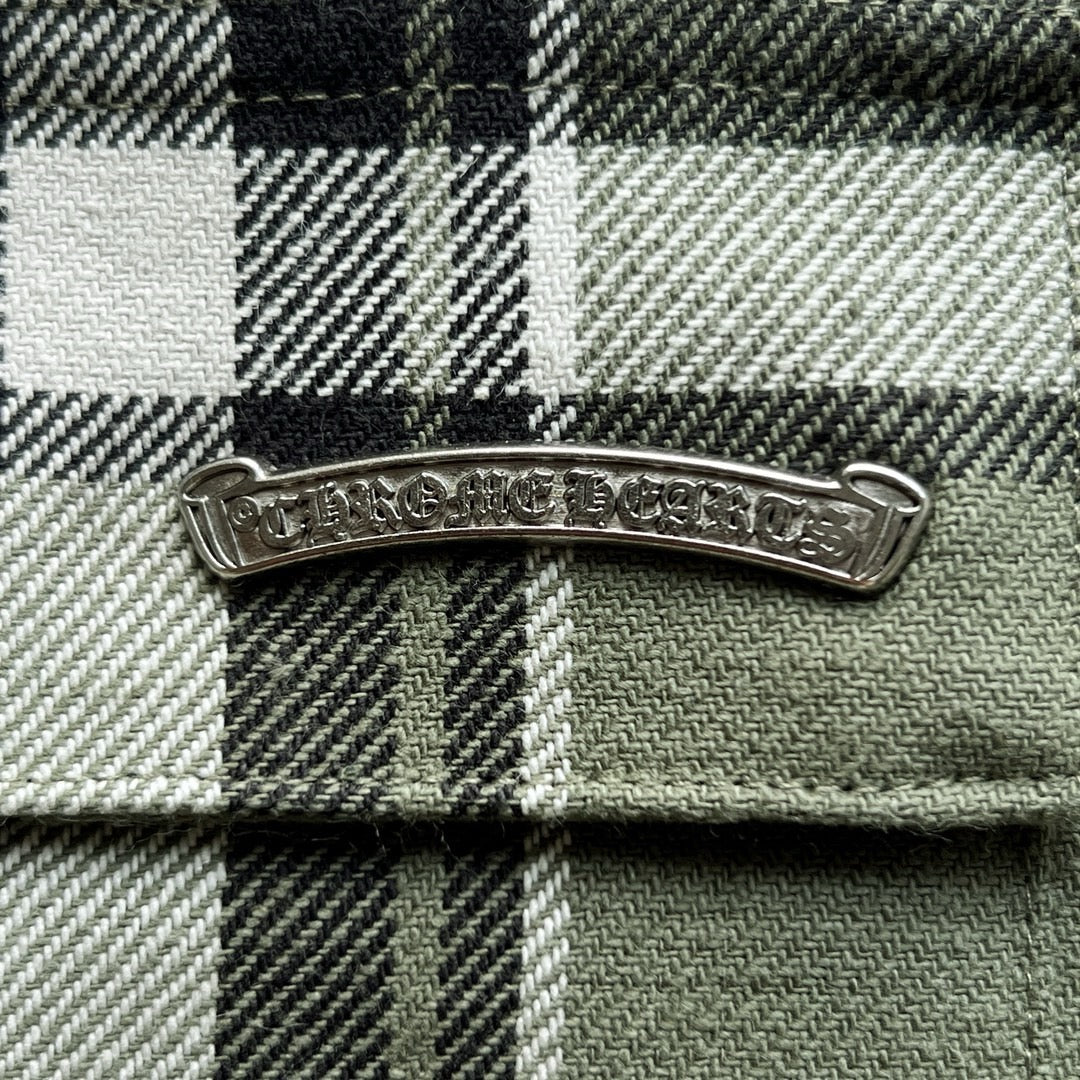 Blaues Flanell-Langarmshirt mit Print auf den Ärmeln – Herren