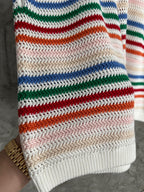 Multicolour Striped Knit Shorts - Men's