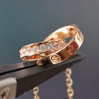 Love Necklace Rose Gold and Silver Diamond – LUX VERSE Luxury Designer Fashion Outlet