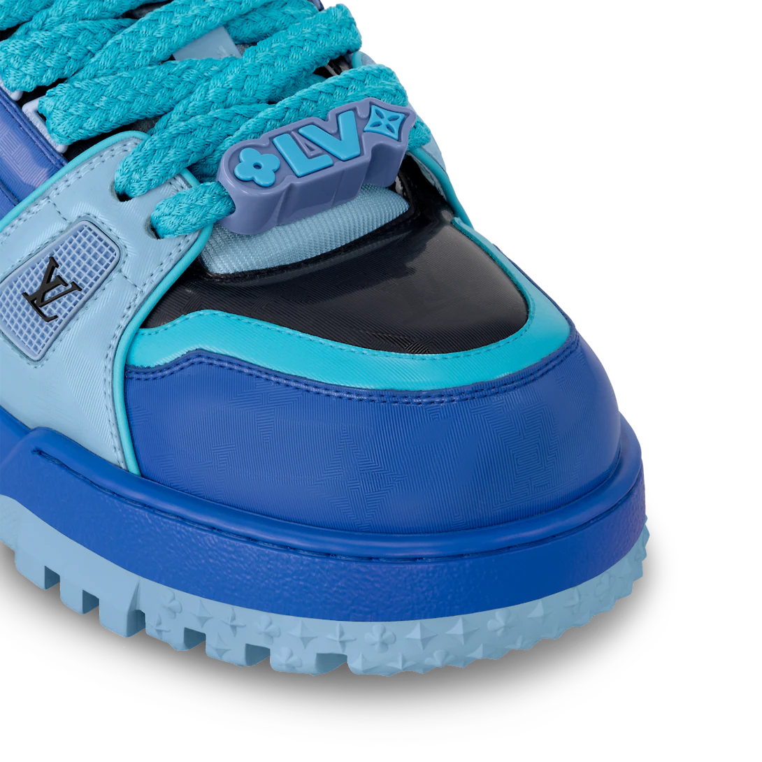 Trainer Maxi Lasered Canvas Sneaker – this version comes in lasered Monogram canvas with rubber Initials logos on – LUX VERSE Luxury Designer Fashion Outlet