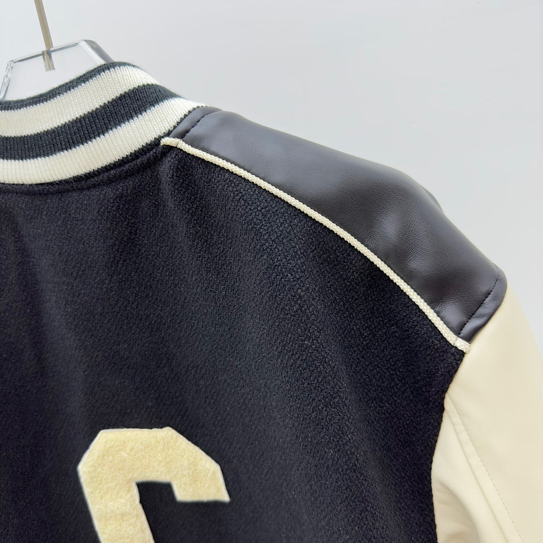 Black Wool Letter Varsity - Men's
