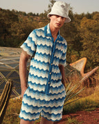 Yellow Knit Chevron Short-Sleeve - Men's
