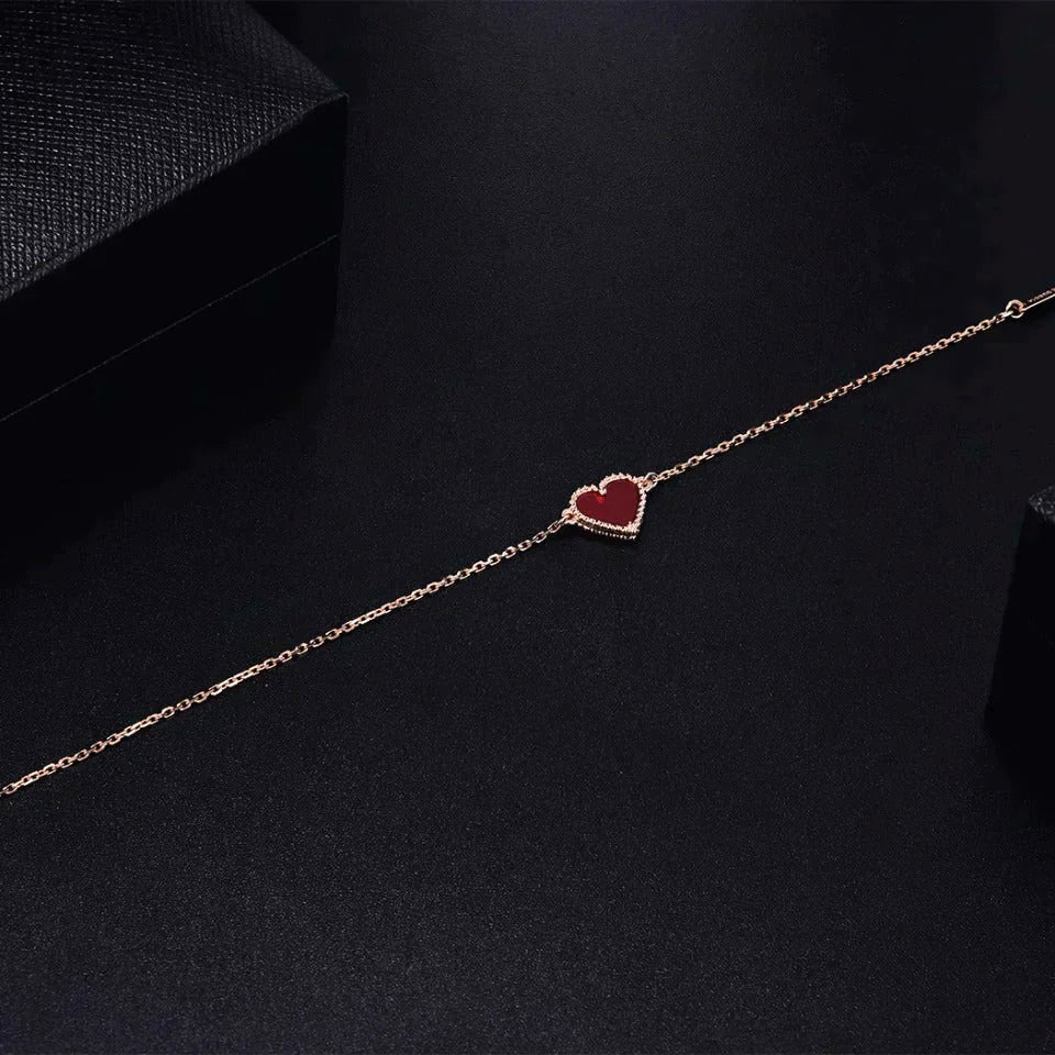 Heart Carnelian Rose Gold Bracelet – LUX VERSE Luxury Designer Fashion Outlet