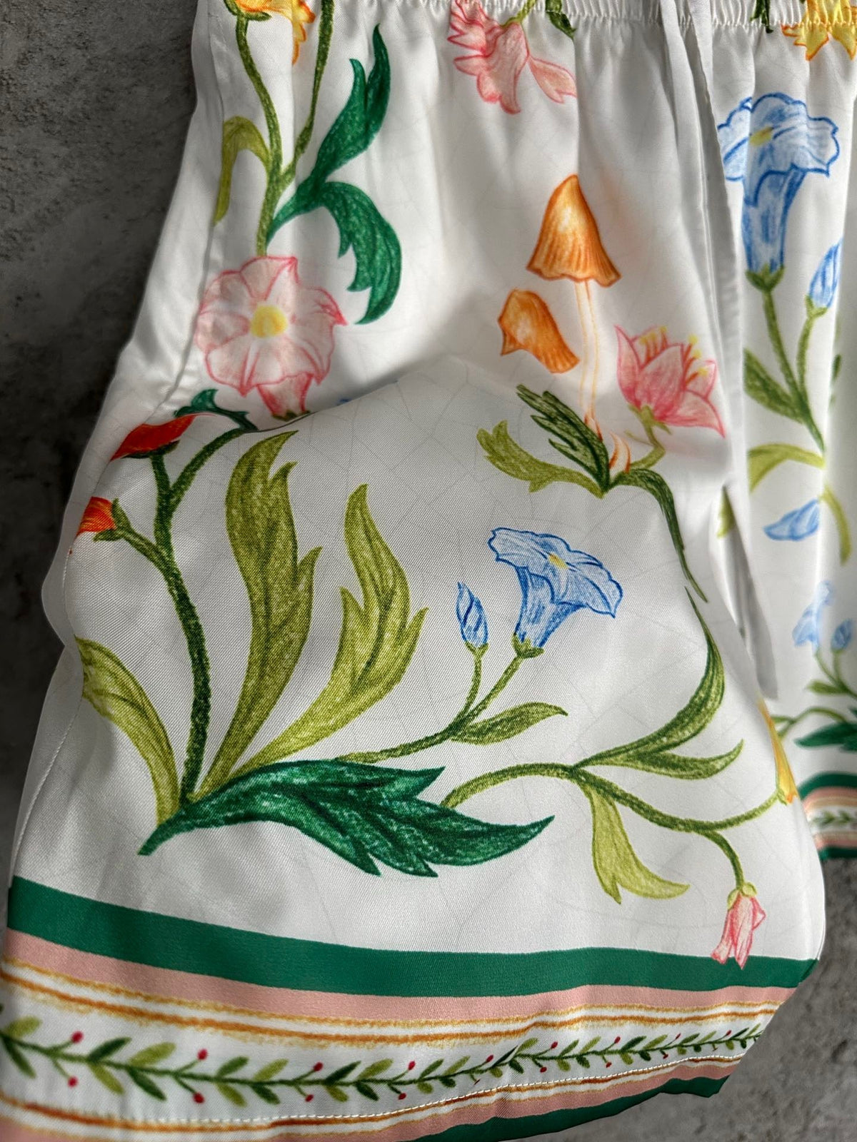 Floral Print Silk Shorts - Men's