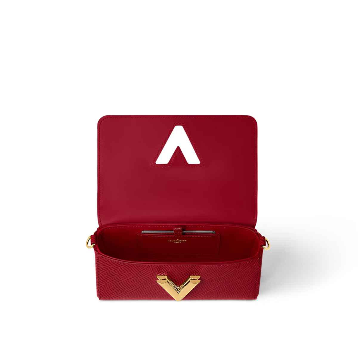 Twist West Pochette Leather – its flap is secured with the collection's signature Twist lock – LUX VERSE Luxury Designer Fashion Outlet