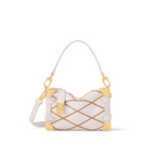 Modern Trunk Sling PM – fashioned from soft, beige lambskin crisscrossed with deep red, it features such – LUX VERSE Luxury Designer Fashion Outlet