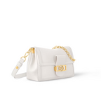 Dauphine Chic Soft MM – white Calfskin Calfskin trim Monogram Ebene jacquard canvas lining Gold-color – LUX VERSE Luxury Designer Fashion Outlet