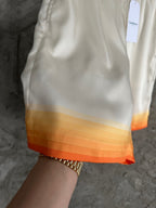 Cream Cotton Gradient Hem Drawstring - Men's