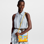 Petite Malle Glossy Calfskin – the colorblock treatment of the “inflated” leather is perfectly complemented by – LUX VERSE Luxury Designer Fashion Outlet