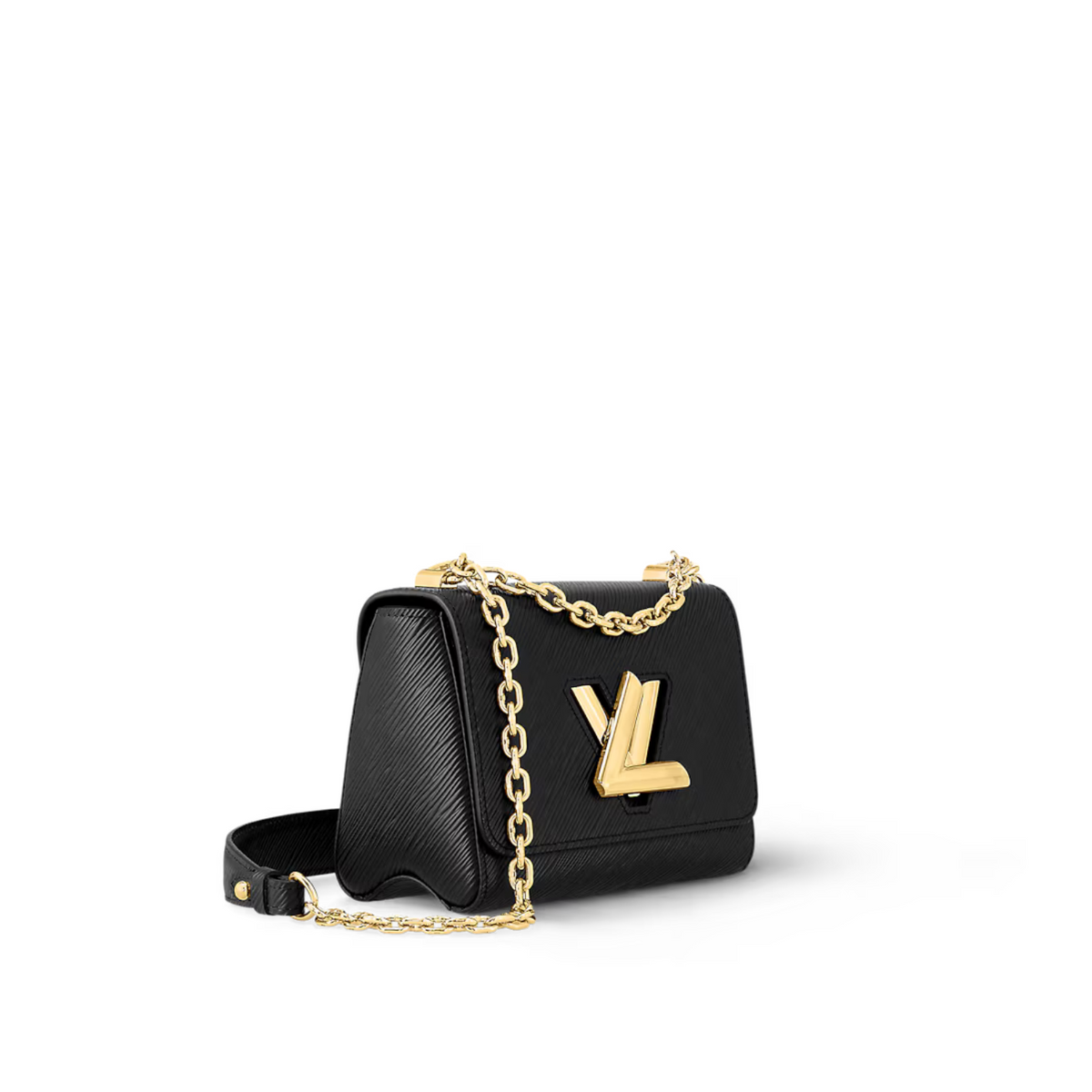 Twist PM Black – the sliding chain strap can be doubled for shoulder carry or lengthened for – LUX VERSE Luxury Designer Fashion Outlet