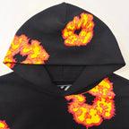 Black Cotton Floral Print Pullover - Men's