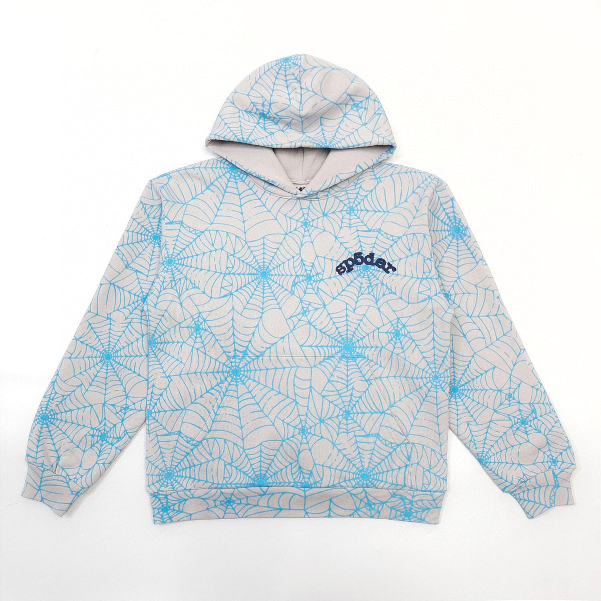 White Cotton Web Print Pullover - Men's