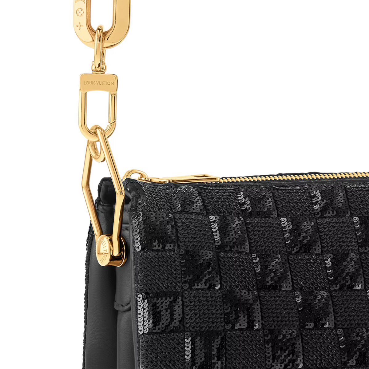 Coussin BB Iconic Pattern – fitted with a removable adjustable leather strap and a detachable chunky chain – LUX VERSE Luxury Designer Fashion Outlet