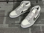 White Leather Print High-Top - Men's
