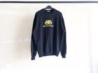 Navy Baumwoll-Rundhals-Sweater mit Logo – Herren