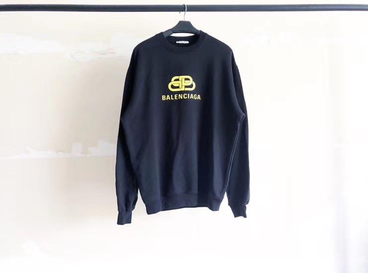 Navy Baumwoll-Rundhals-Sweater mit Logo – Herren