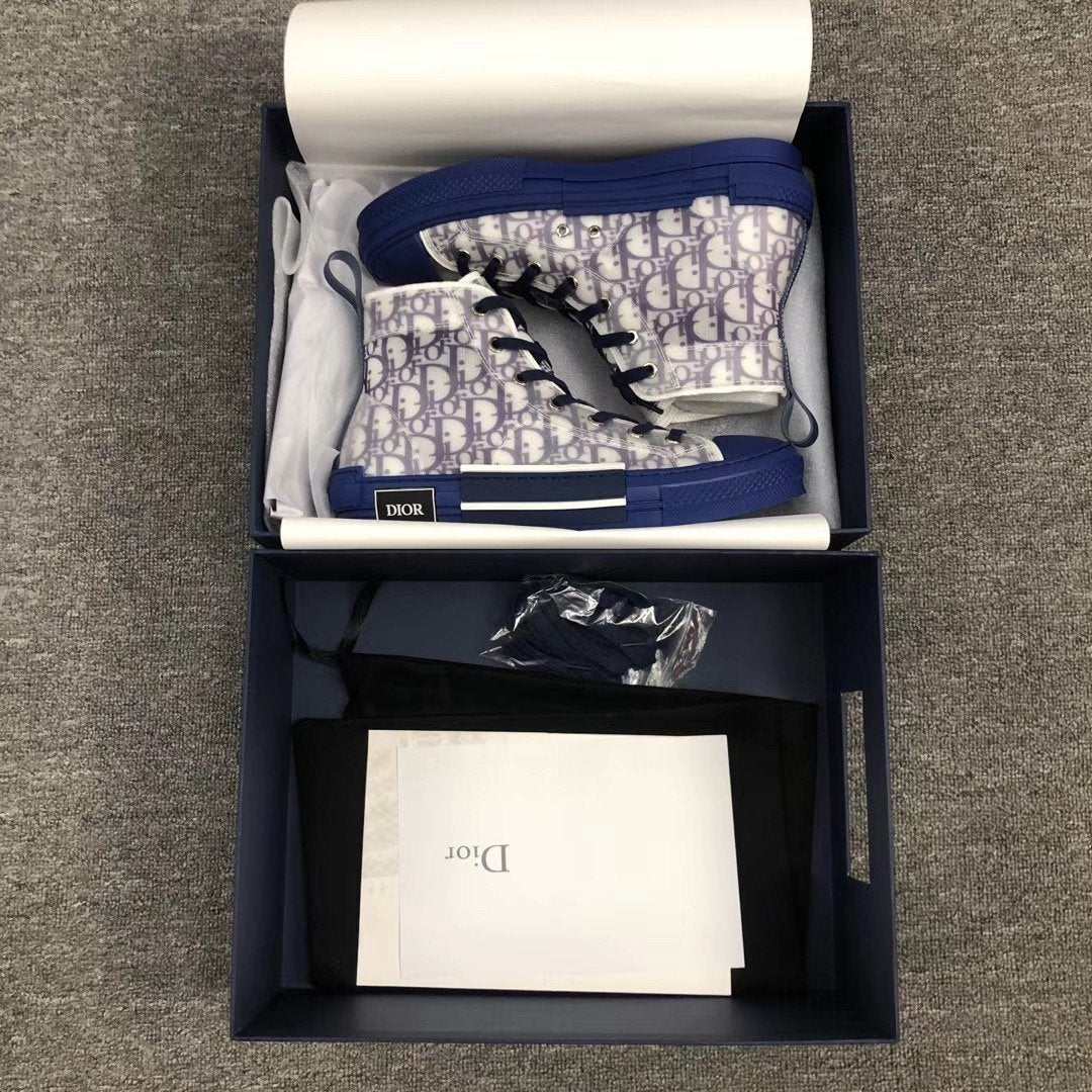 B23 High-Top Blue Oblique Sneakers