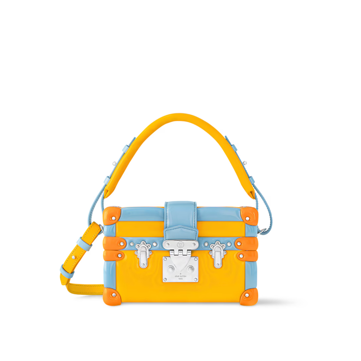 Petite Malle Glossy Calfskin – this Petite Malle handbag, in glossy calfskin with puffy leather trim, is the fruit – LUX VERSE Luxury Designer Fashion Outlet