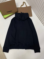 Black Cotton Logo Pullover - Men's