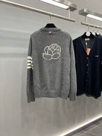 4-Bar Cardigan Navy Knit - Men's