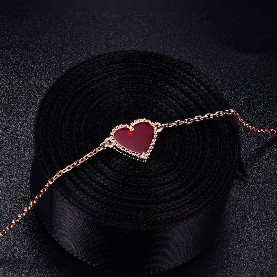 Heart Carnelian Rose Gold Bracelet – LUX VERSE Luxury Designer Fashion Outlet
