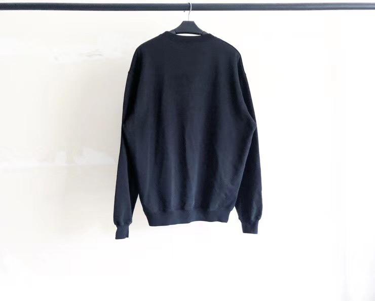 Navy Baumwoll-Rundhals-Sweater mit Logo – Herren
