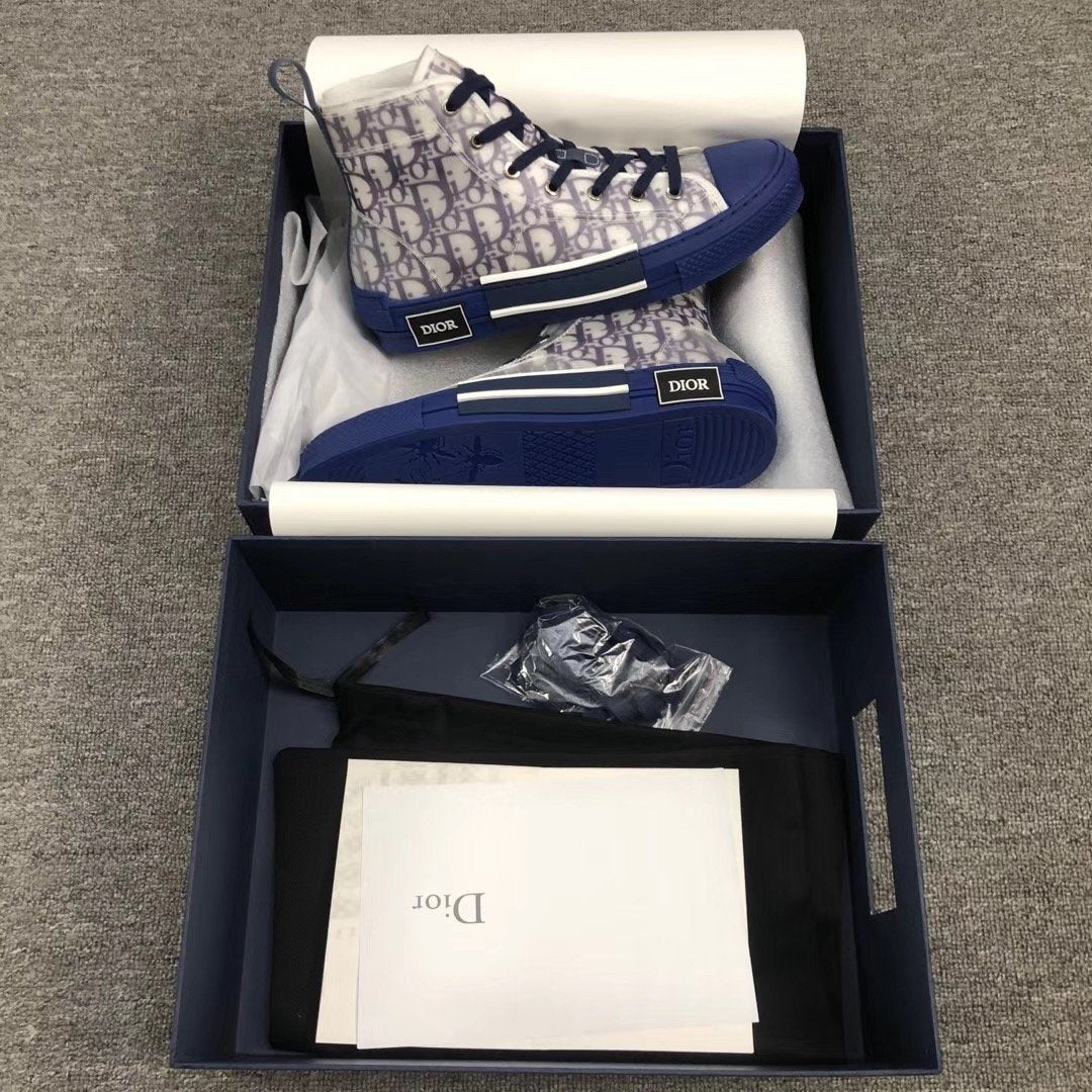 B23 High-Top Blue Oblique Sneakers