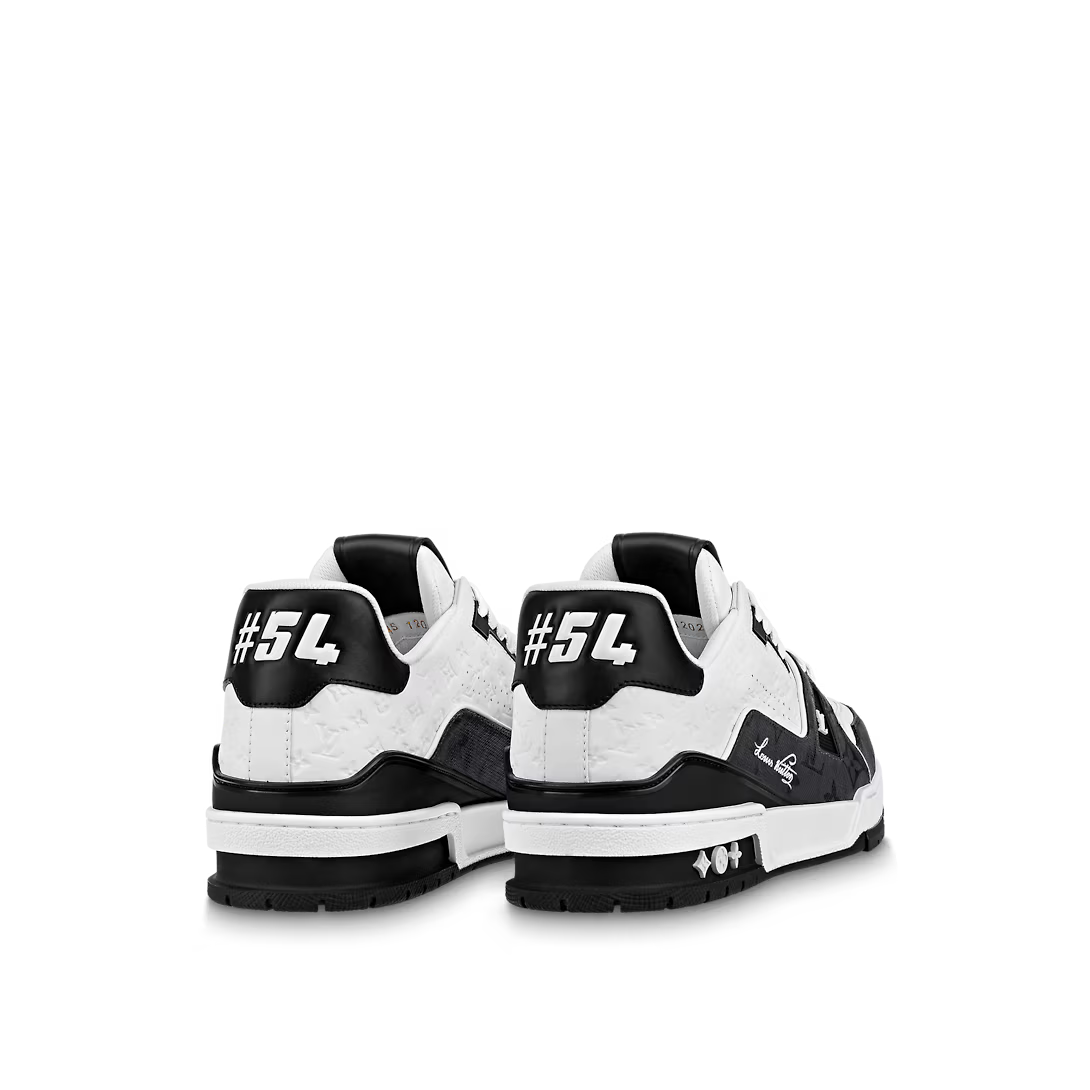 Trainer Iconic Sneaker – this version of the Trainer sneaker combines Monogram leather with calfskin embossed – LUX VERSE Luxury Designer Fashion Outlet