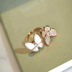 Twin Butterfly Diamond Mop Ring – LUX VERSE Luxury Designer Fashion Outlet