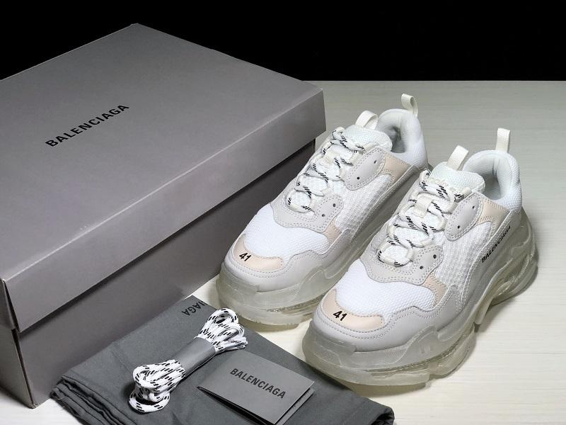 Triple S White Clear Sole Sneakers