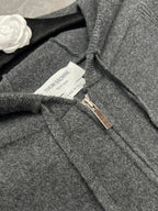 4-Bar Zip Grey Hoodie - Men's