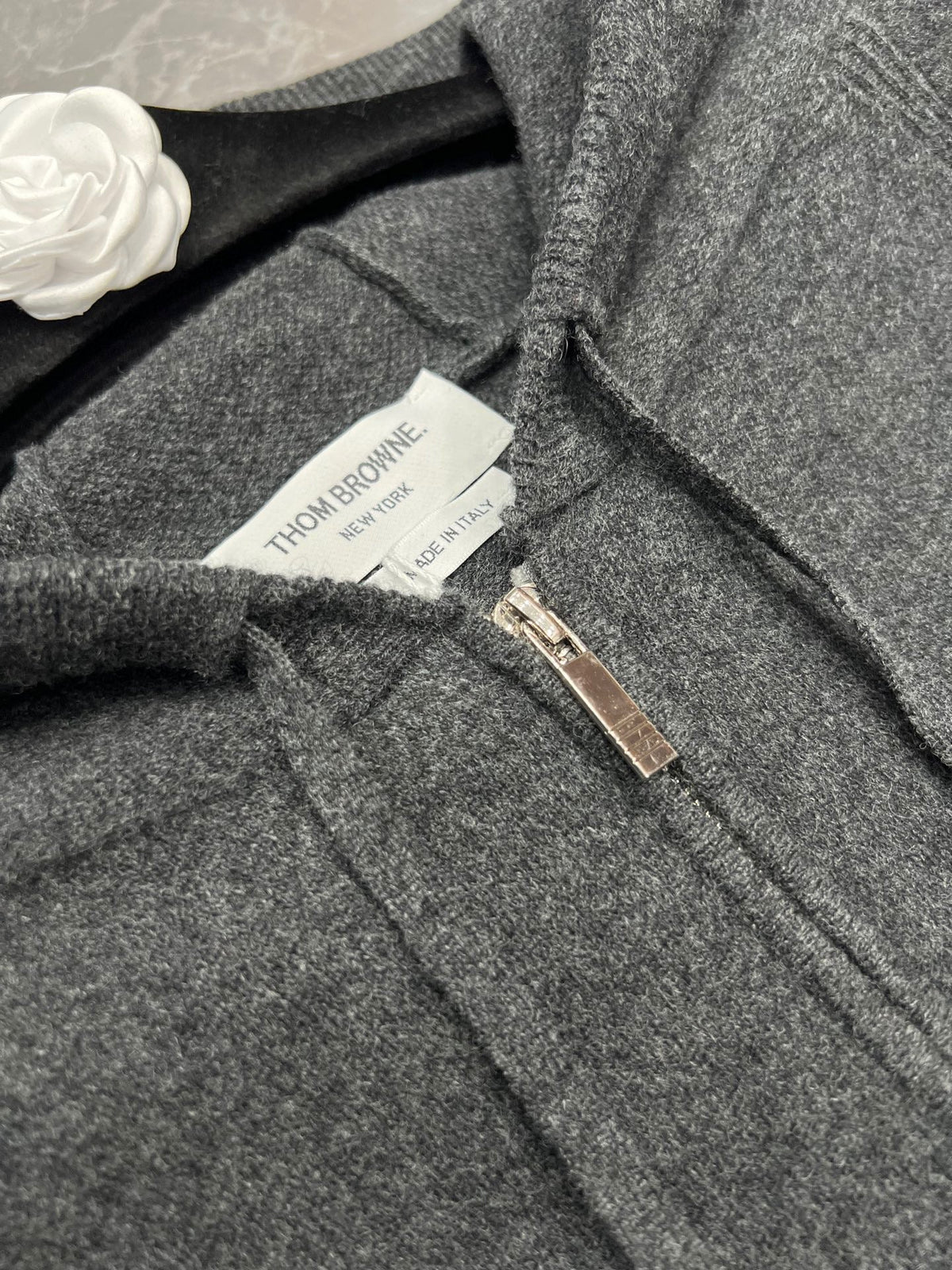 4-Bar Zip Grey Hoodie - Men's