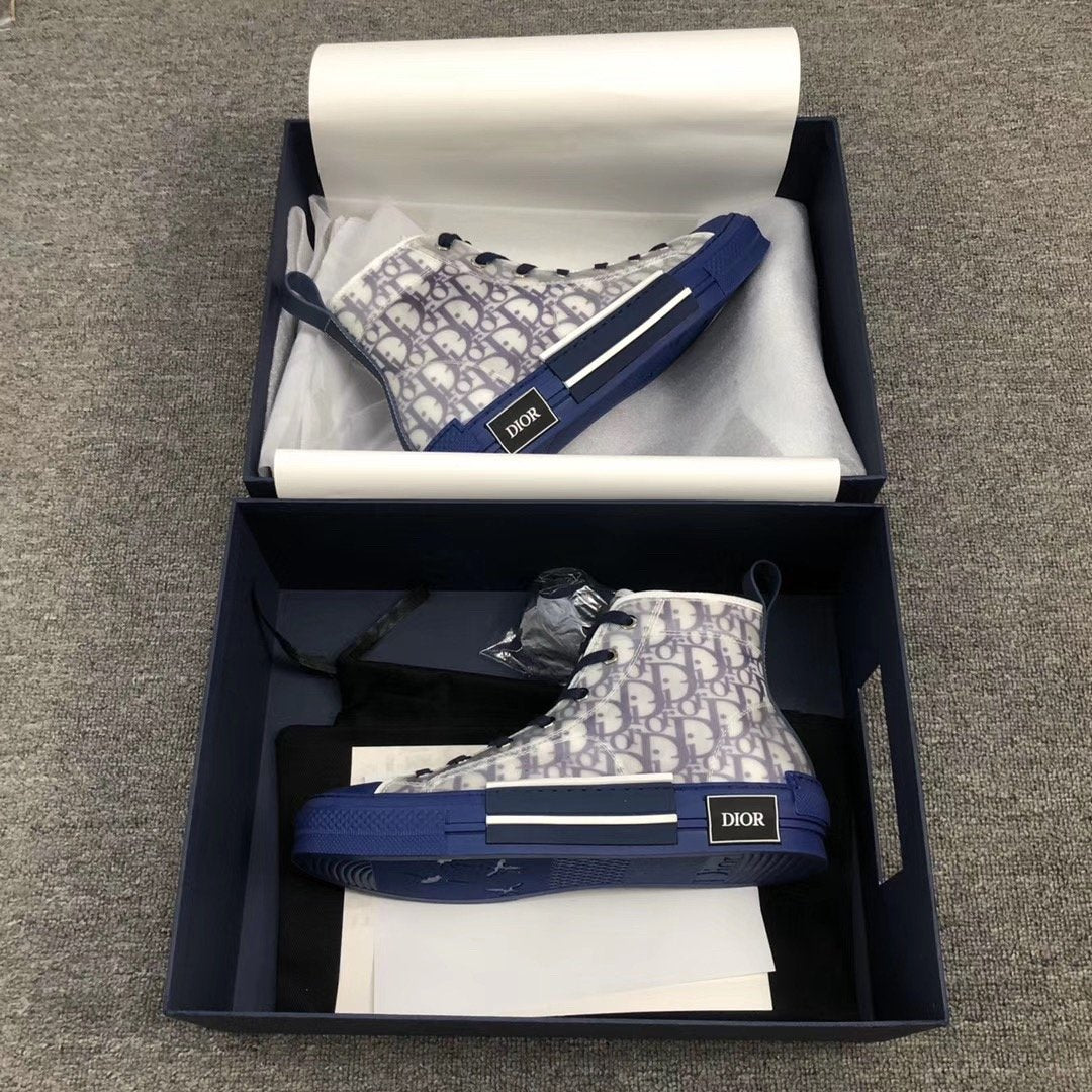 B23 High-Top Blue Oblique Sneakers