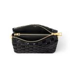 Coussin BB Iconic Pattern – black Embroidered satin and sequins Cowhide-leather trim Cowhide-leather lining – LUX VERSE Luxury Designer Fashion Outlet