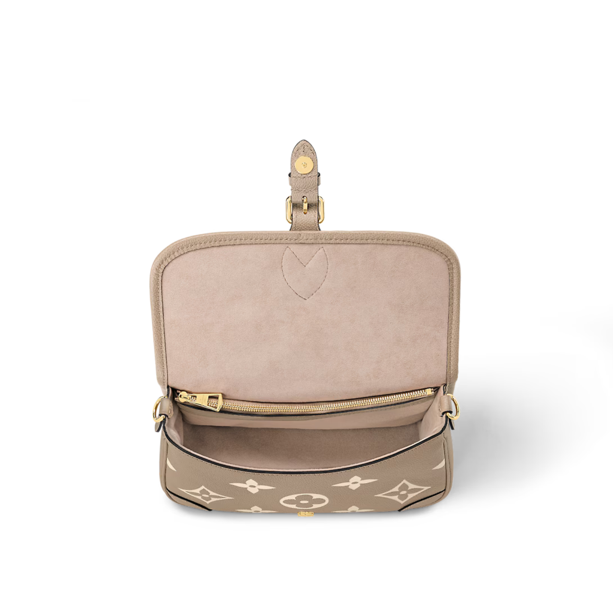 Diane Tourterelle Beige – fitted with a detachable leather strap for shoulder or hand carry, as well as a wide – LUX VERSE Luxury Designer Fashion Outlet