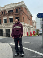 Marineblauer Baumwoll-Pullover mit kräftigem Text - Herren