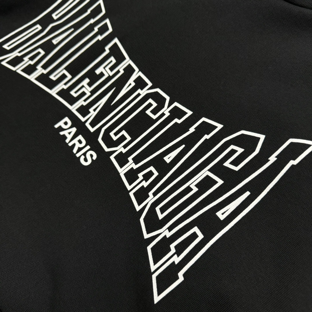 Schwarzer Baumwollpullover mit Logoprint – Herren