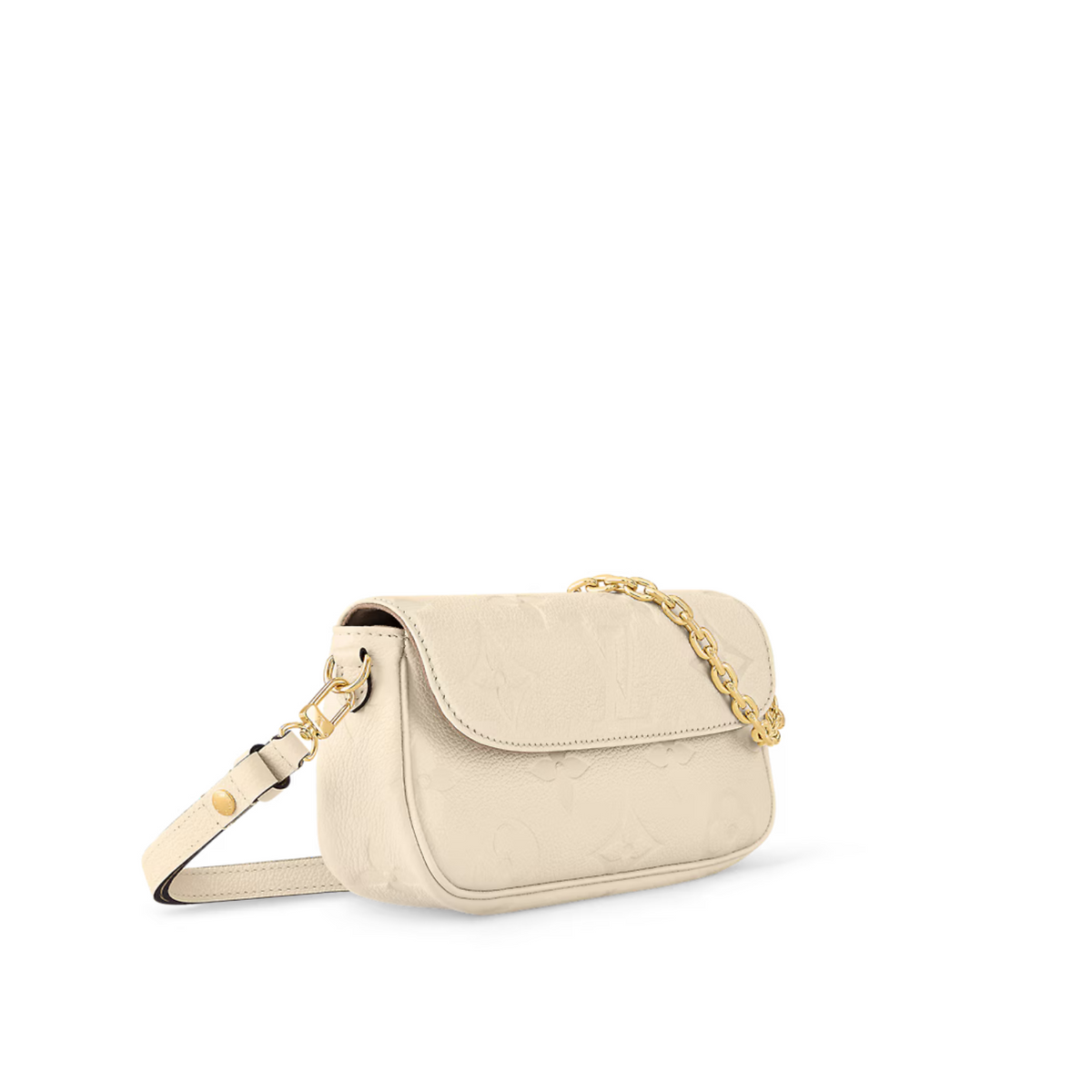 Wallet on Chain Ivy Cream – cream Monogram Empreinte embossed grained cowhide leather Microfiber lining – LUX VERSE Luxury Designer Fashion Outlet