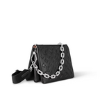 Coussin PM Black – this model is fitted with a wide, adjustable textile strap for a casual carry, – LUX VERSE Luxury Designer Fashion Outlet