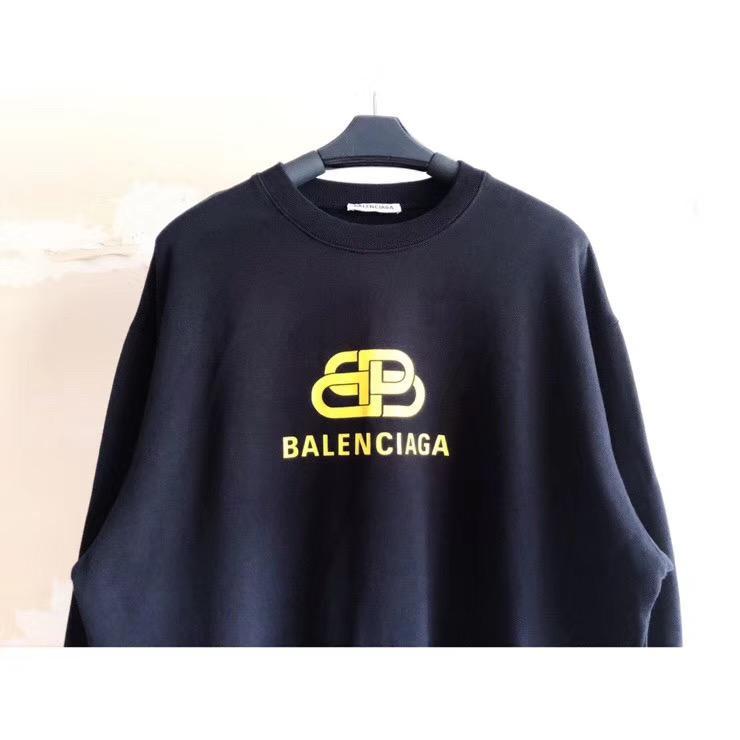 Navy Baumwoll-Rundhals-Sweater mit Logo – Herren