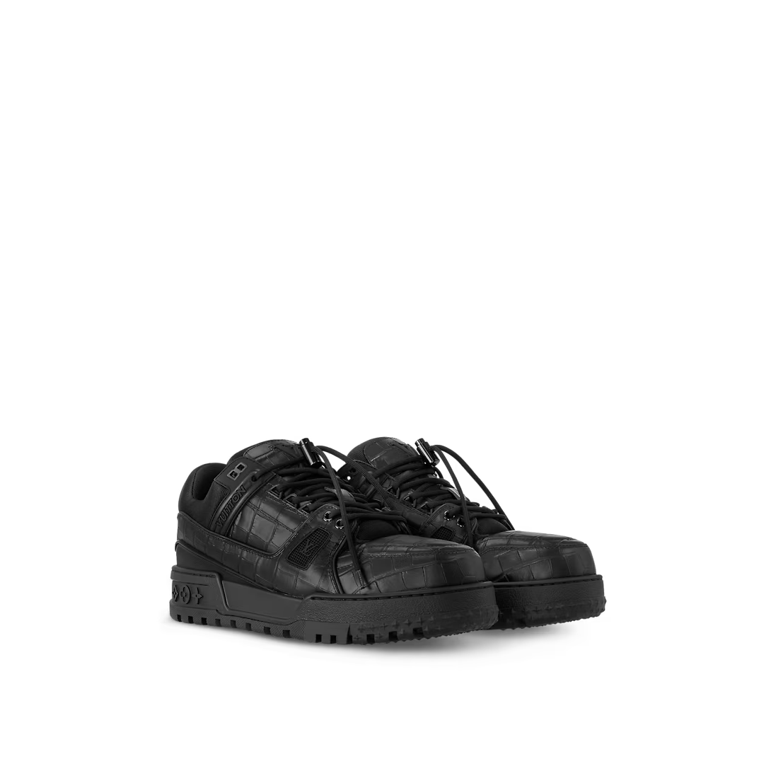 Trainer Leather Maxi Sneaker – this edition of the Trainer Maxi sneaker comes in alligator-printed calf leather – LUX VERSE Luxury Designer Fashion Outlet