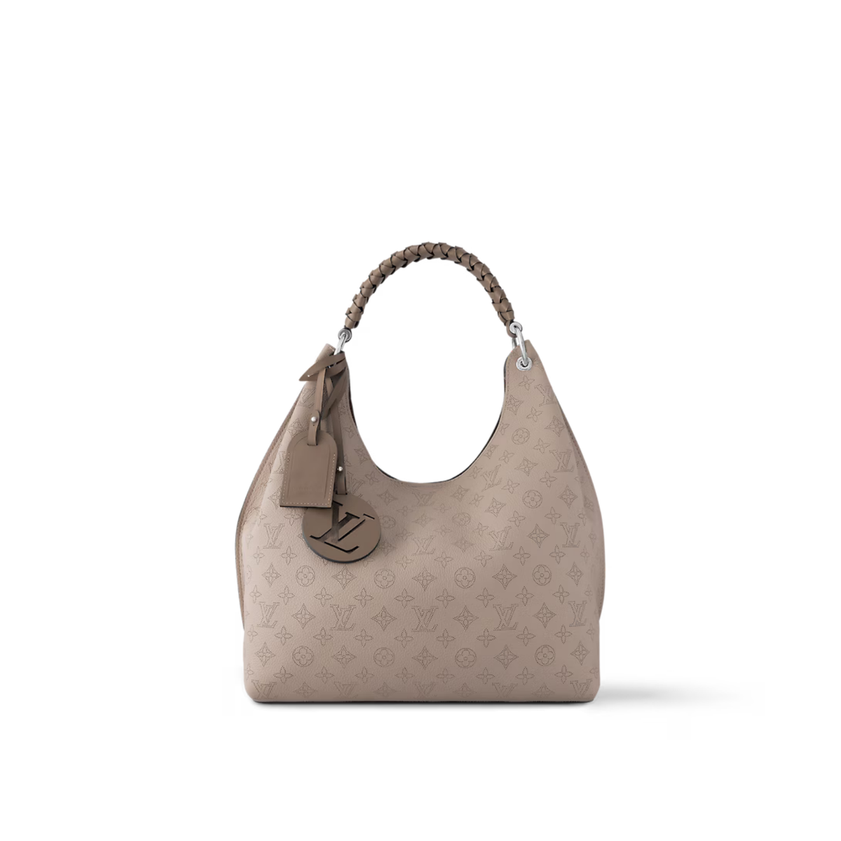 Carmel Galet Gray – the Carmel hobo bag is made from Mahina calfskin, with the Monogram pattern – LUX VERSE Luxury Designer Fashion Outlet