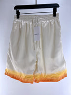 Orange Gradient Hem Silk Shorts - Men's